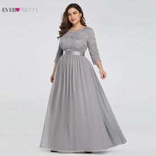 Load image into Gallery viewer, Wedding Party Dress Plus Size Ever Pretty Elegant A Line O Neck Three Quarter Sleeve Long Lace Mother Of The Bride Dresses 2020