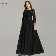 Load image into Gallery viewer, Wedding Party Dress Plus Size Ever Pretty Elegant A Line O Neck Three Quarter Sleeve Long Lace Mother Of The Bride Dresses 2020
